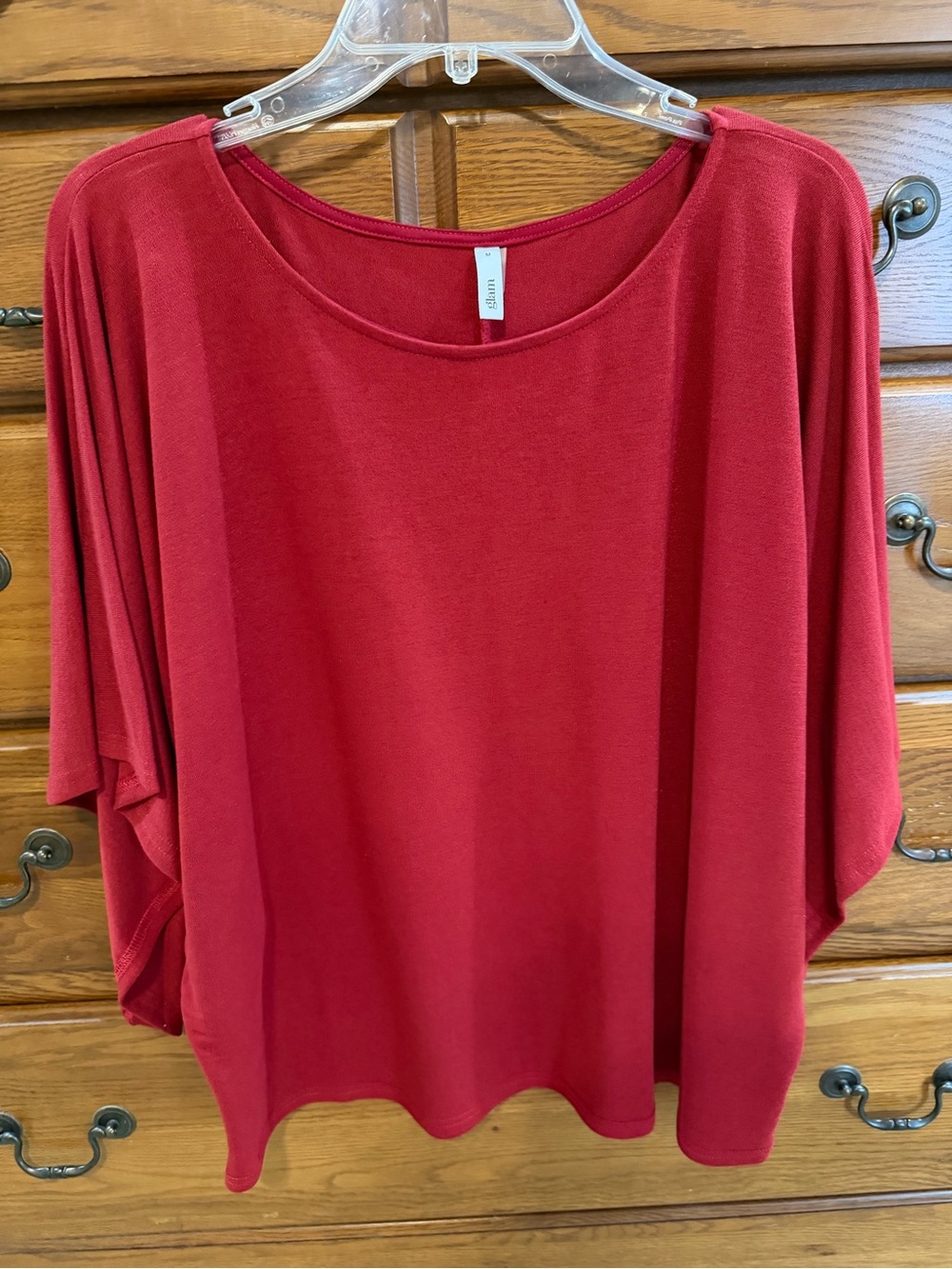 glam Red Dolman Sleeve Tunic Top
